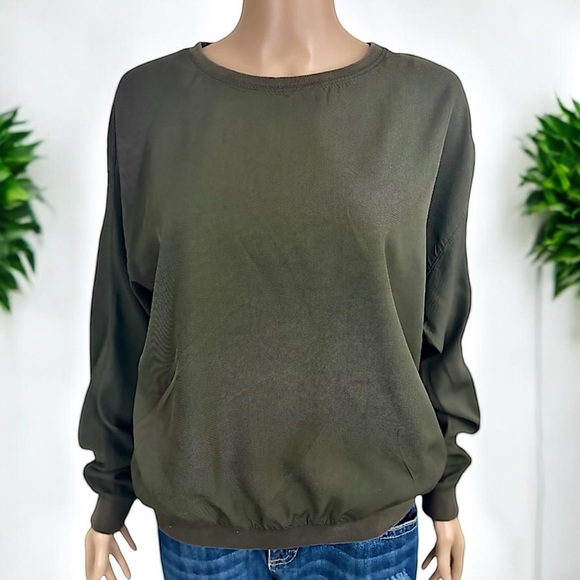 Uniqlo Women’s Green Twill Long Sleeve Top - Picture 5 of 16
